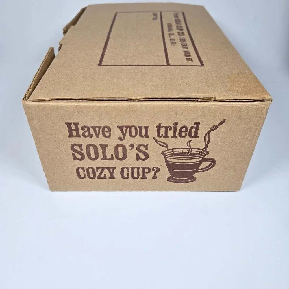 Vintage SOLO Cozy Cup Holders Blue Plastic Stackable 8 Original Box Retro‎ MCM